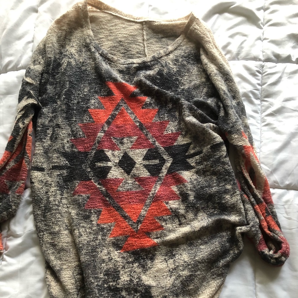 Native pattern long sleeve shirt